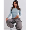 image:imageANRABESS Womens Long Sleeve Shirts Fitted Crop Tops  Crew Neck Basic Tee 2026 Fall Outfits Y2K Clothes Soft Form fitting TShirts Going Out Work Casual Wear Winter LayeringLight Blue
