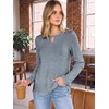 image:imageANRABESS Womens Long Sleeve Shirts Ribbed Knit Fall Tops  Keyhole Neck Soft Stretch Fuzzy Blouse Regular Fit for Business Office Daily Wear Fall amp Spring Seasonal ClothingBlue