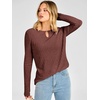 image:imageANRABESS Womens Long Sleeve Shirts Ribbed Knit Fall Tops  Keyhole Neck Soft Stretch Fuzzy Blouse Regular Fit for Business Office Daily Wear Fall amp Spring Seasonal ClothingRust Red