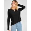 image:imageANRABESS Womens Long Sleeve Shirts Ribbed Knit Fall Tops  Keyhole Neck Soft Stretch Fuzzy Blouse Regular Fit for Business Office Daily Wear Fall amp Spring Seasonal ClothingBlack