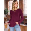 image:imageANRABESS Womens Long Sleeve Shirts Ribbed Knit Fall Tops  Keyhole Neck Soft Stretch Fuzzy Blouse Regular Fit for Business Office Daily Wear Fall amp Spring Seasonal ClothingBurgundy
