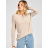 image:imageANRABESS Womens Long Sleeve Shirts Ribbed Knit Fall Tops  Keyhole Neck Soft Stretch Fuzzy Blouse Regular Fit for Business Office Daily Wear Fall amp Spring Seasonal ClothingBeige