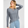 image:imageANRABESS Womens Long Sleeve Shirts Ribbed Knit Fall Tops  Keyhole Neck Soft Stretch Fuzzy Blouse Regular Fit for Business Office Daily Wear Fall amp Spring Seasonal ClothingBlue