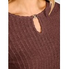 image:imageANRABESS Womens Long Sleeve Shirts Ribbed Knit Fall Tops  Keyhole Neck Soft Stretch Fuzzy Blouse Regular Fit for Business Office Daily Wear Fall amp Spring Seasonal ClothingRust Red