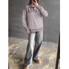 image:imageANRABESS Womens Long Sleeve Striped Henley Fall Sweater  Turtle Neck Button Placket Soft Pullover Top Loose Fit Trendy Business Casual Work WearFall Fashion Winter ClothingNutmeg White Stripe
