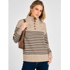 image:imageANRABESS Womens Long Sleeve Striped Henley Fall Sweater  Turtle Neck Button Placket Soft Pullover Top Loose Fit Trendy Business Casual Work WearFall Fashion Winter ClothingTan Black Stripe