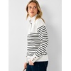 image:imageANRABESS Womens Long Sleeve Striped Henley Fall Sweater  Turtle Neck Button Placket Soft Pullover Top Loose Fit Trendy Business Casual Work WearFall Fashion Winter ClothingWhite Black Stripe