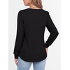 image:imageANRABESS Womens Long Sleeve Waffle Knit Shirts Fall Loose Fit Tunic Tops  Basics Casual Blouses Crew Neck Curved Hem Soft Comfy breathable Trendy Winter Outfits Layering PieceBlack