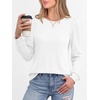 image:imageANRABESS Womens Long Sleeve Waffle Knit Shirts Fall Loose Fit Tunic Tops  Basics Casual Blouses Crew Neck Curved Hem Soft Comfy breathable Trendy Winter Outfits Layering PieceWhite