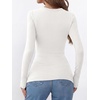 image:imageANRABESS Womens Tops Long Sleeve Shirts Built in Bra  Slight Support Removable PadCrew Neck Soft Slim Fit Basic TeesCasual Going Out Work Daily Travel AllDayFall Winter WearWhite