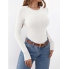 image:imageANRABESS Womens Tops Long Sleeve Shirts Built in Bra  Slight Support Removable PadCrew Neck Soft Slim Fit Basic TeesCasual Going Out Work Daily Travel AllDayFall Winter WearWhite