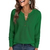 image:imageANRABESS Womens Waffle Knit Henley Top Long Sleeve Shirts  2026 Fall Fashion OutfitsSoft Lightweight Relaxed Button Up V NeckDressy Casual BlousesWork amp Going Out Travel ClothingGreen