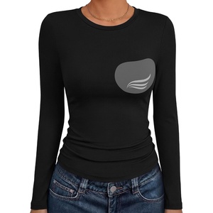 image:imageANRABESS Womens Tops Long Sleeve Shirts Built in Bra  Slight Support Removable PadCrew Neck Soft Slim Fit Basic TeesCasual Going Out Work Daily Travel AllDayFall Winter WearBlack