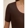 image:imageANRABESS Womens Wool Blend Short Sleeve Knit Sweater 2026 Fall Outfits  Scoop Neck Lightweight Summer Pullover Tops Casual Business Work Office Shirt Soft Versatile Layering Spring Fall ClothingChocolate Brown