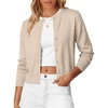 image:imageANRABESS Cardigan Sweaters for Women 2026 Fall Outfits  Button Up SweaterMidLightweight Soft KnitLong Sleeve Crew NeckDressy Casual Cute Classic Work Layer ClothingAlmond