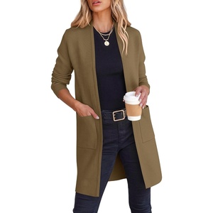 image:imageANRABESS Cardigan Sweater for Women 2026 Fall Outfits  Long Sleeve Open Front Mid Length Jacket SweaterSoft Heavy Knit CoatiganBusiness Casual CoatWork amp Travel Winter OutwearOlive
