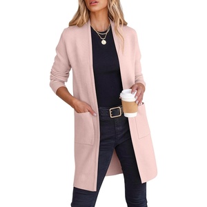 image:imageANRABESS Cardigan Sweater for Women 2026 Fall Outfits  Long Sleeve Open Front Mid Length Jacket SweaterSoft Heavy Knit CoatiganBusiness Casual CoatWork amp Travel Winter OutwearPink