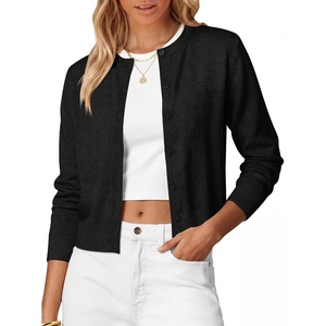 image:imageANRABESS Cardigan Sweaters for Women 2026 Fall Outfits  Button Up SweaterMidLightweight Soft KnitLong Sleeve Crew NeckDressy Casual Cute Classic Work Layer ClothingBlack