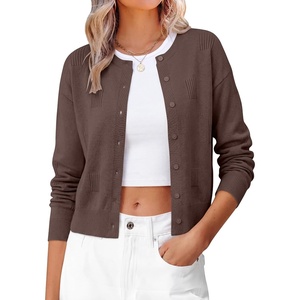 image:imageANRABESS Cardigan Sweaters for Women 2026 Fall Outfits  Button Up SweaterSoft Textured Thick KnitDressy Casual ClassicLong Sleeve Crew NeckWork Office OutingsWinter ClothingChocola