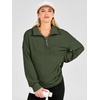 image:imageANRABESS Sweatshirt for Women Loose Fit Quarter Zip Pullover Fall OutfitsArmy Green