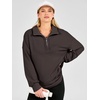 image:imageANRABESS Sweatshirt for Women Loose Fit Quarter Zip Pullover Fall OutfitsBrown