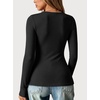 image:imageANRABESS Women Long Sleeve Thermal Shirts Scoop Neck TopBlack