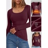 image:imageANRABESS Women Long Sleeve Thermal Shirts Scoop Neck TopDeep Red
