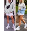 image:imageANRABESS Womens Quarter Zip Pullover Oversized SweatshirtsLight Grey