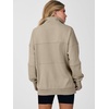 image:imageANRABESS Womens Quarter Zip Pullover Oversized SweatshirtsLight Khaki