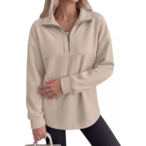 image:imageANRABESS Sweatshirt for Women Loose Fit Quarter Zip Pullover Fall OutfitsBeige