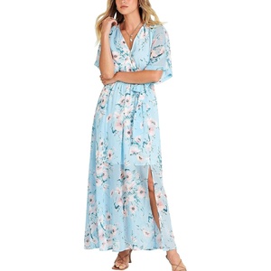 image:imageANRABESS Womens Boho Floral Wedding Guest Maxi DressBlue Floral