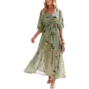 image:imageANRABESS Womens Boho Floral Wedding Guest Maxi DressFloral Green