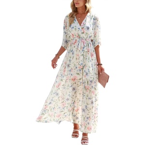 image:imageANRABESS Womens Boho Floral Wedding Guest Maxi DressFloral Pink Blue