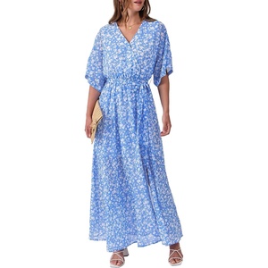 image:imageANRABESS Womens Boho Floral Wedding Guest Maxi DressWhite Flor Print