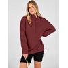 image:imageANRABESS Hoodies for Women Henley Collar Oversized SweatshirtWine Red