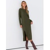image:imageANRABESS Long Sleeve Midi Dresses for WomenArmy Green