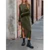 image:imageANRABESS Long Sleeve Midi Dresses for WomenArmy Green