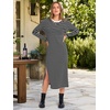 image:imageANRABESS Long Sleeve Midi Dresses for WomenBlack White Stripe