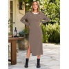 image:imageANRABESS Long Sleeve Midi Dresses for WomenBrown White Stripe