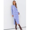 image:imageANRABESS Long Sleeve Midi Dresses for WomenFloral Blue White