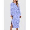 image:imageANRABESS Long Sleeve Midi Dresses for WomenFloral Blue White