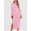 image:imageANRABESS Long Sleeve Midi Dresses for WomenFloral Pink White