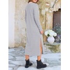 image:imageANRABESS Long Sleeve Midi Dresses for WomenGrey White Stripe