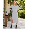 image:imageANRABESS Long Sleeve Midi Dresses for WomenGrey White Stripe