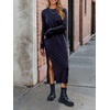 image:imageANRABESS Long Sleeve Midi Dresses for WomenNavy Blue