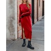 image:imageANRABESS Long Sleeve Midi Dresses for WomenRed