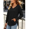 image:imageANRABESS Long Sleeve Shirts for Women Fall V Neck SweatshirtsBlack