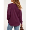 image:imageANRABESS Long Sleeve Shirts for Women Fall V Neck SweatshirtsDark Purple