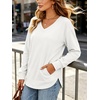 image:imageANRABESS Long Sleeve Shirts for Women Fall V Neck SweatshirtsWhite