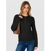 image:imageANRABESS Sweaters for Women Cable Knit Henley Neck Fall OutfitsBlack